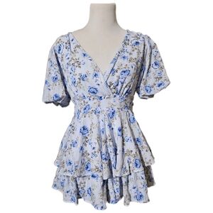 Altar'd State Blue Floral Romper